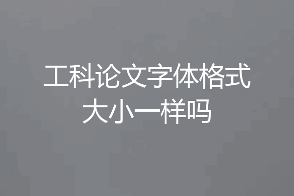 工科论文字体格式大小一样吗