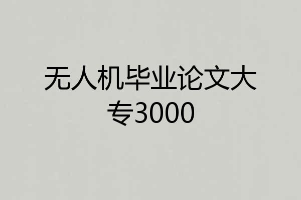 无人机毕业论文大专3000