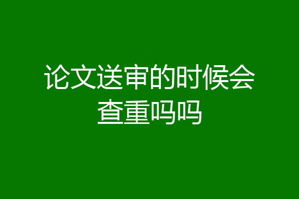 论文送审的时候会查重吗吗