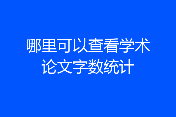 哪里可以查看学术论文字数统计