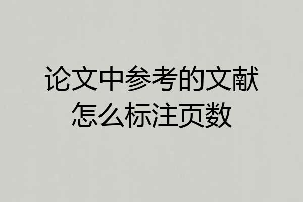 论文中参考的文献怎么标注页数