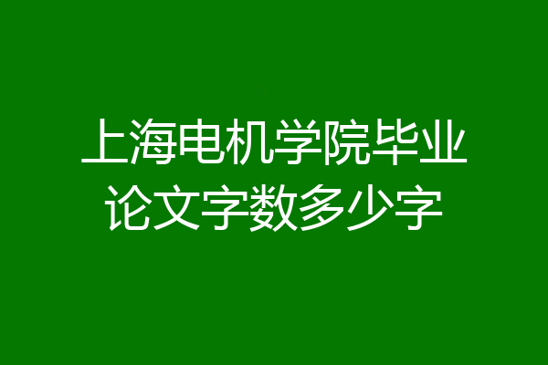 上海电机学院毕业论文字数多少字
