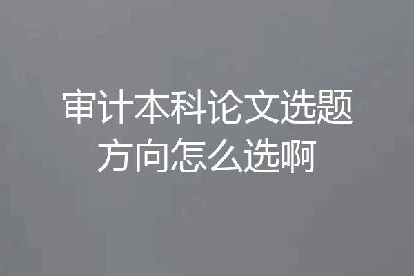 审计本科论文选题方向怎么选啊