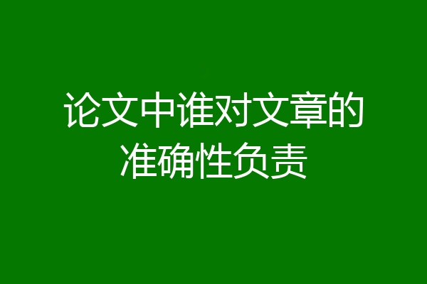 论文中谁对文章的准确性负责