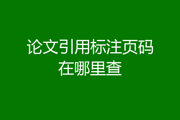 论文引用标注页码在哪里查