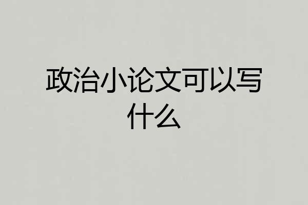 政治小论文可以写什么