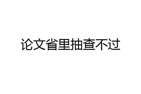 论文省里抽查不过