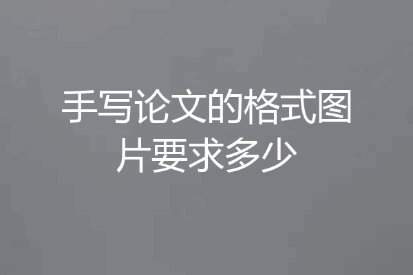 手写论文的格式图片要求多少