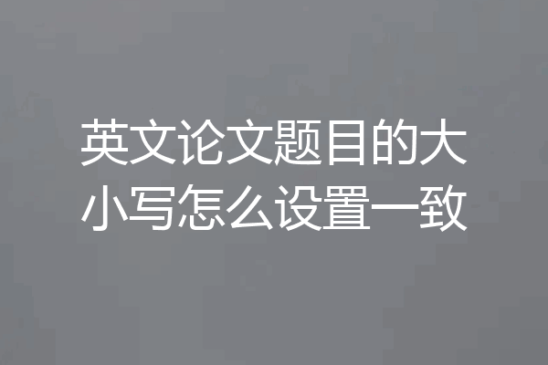 英文论文题目的大小写怎么设置一致