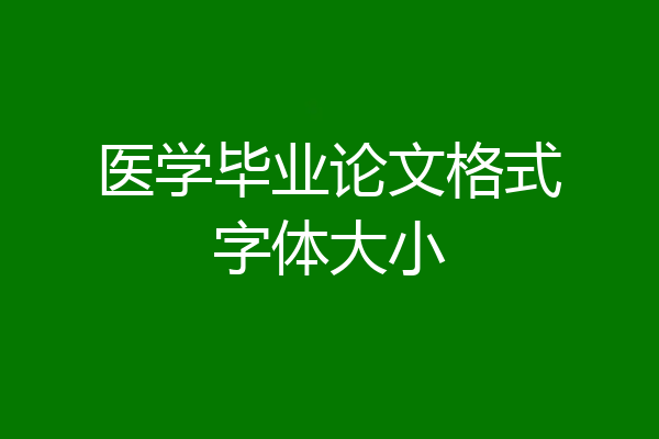 医学毕业论文格式字体大小