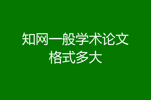 知网一般学术论文格式多大