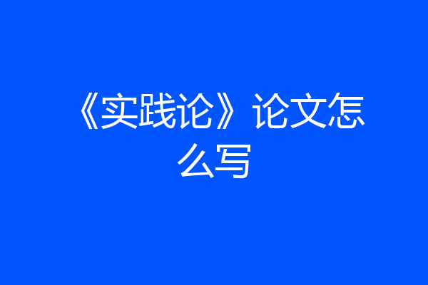 《实践论》论文怎么写