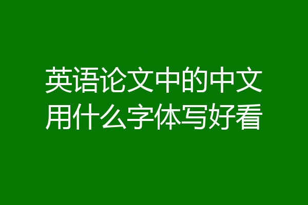 英语论文中的中文用什么字体写好看