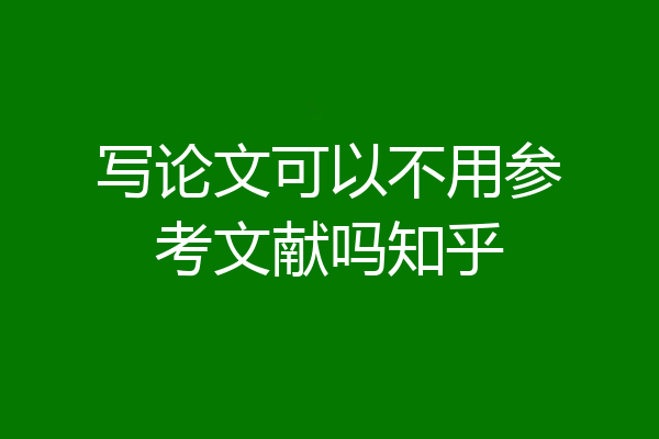 写论文可以不用参考文献吗知乎