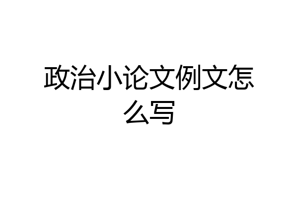政治小论文例文怎么写