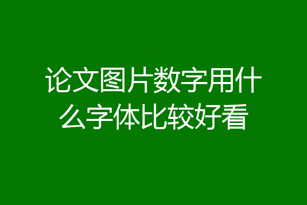 论文图片数字用什么字体比较好看