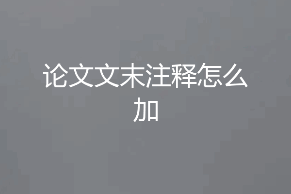 论文文末注释怎么加