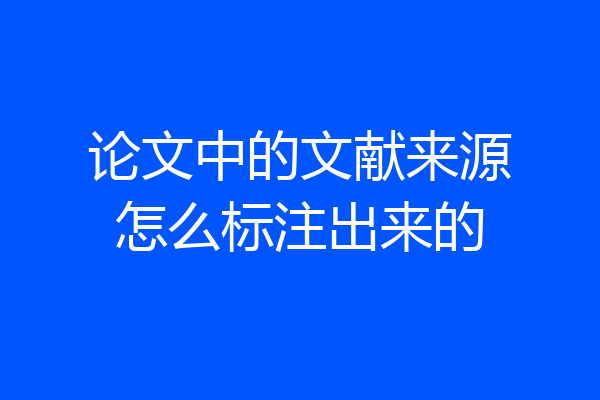 论文中的文献来源怎么标注出来的