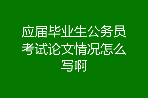 应届毕业生公务员考试论文情况怎么写啊