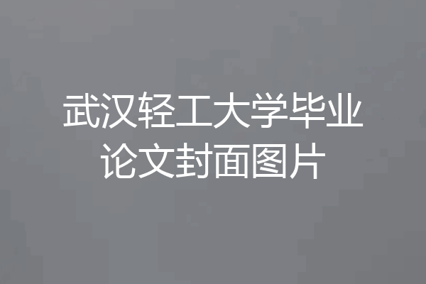武汉轻工大学毕业论文封面图片