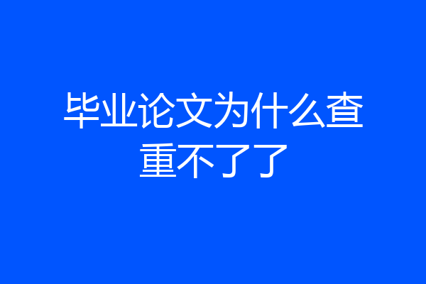 毕业论文为什么查重不了了