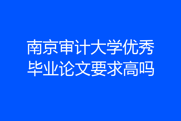 南京审计大学优秀毕业论文要求高吗