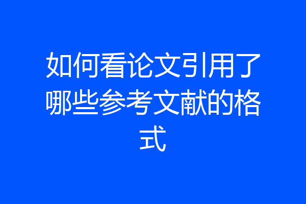 如何看论文引用了哪些参考文献的格式
