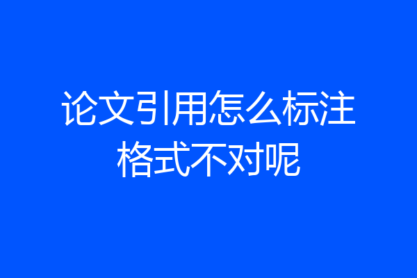 论文引用怎么标注格式不对呢
