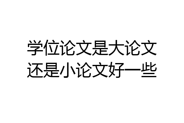 学位论文是大论文还是小论文好一些