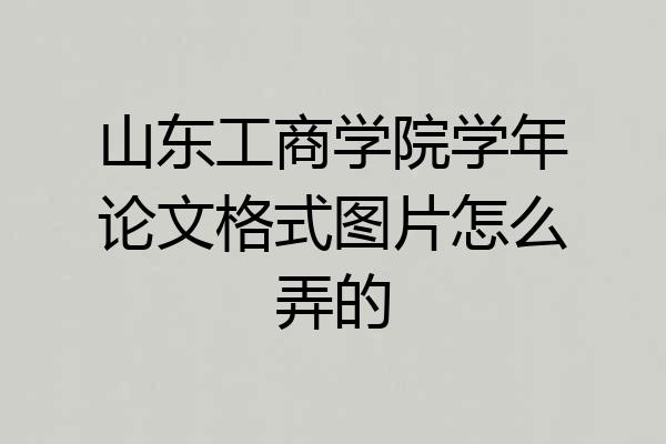 山东工商学院学年论文格式图片怎么弄的