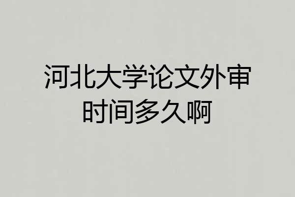河北大学论文外审时间多久啊
