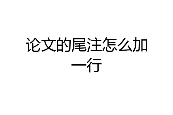 论文的尾注怎么加一行