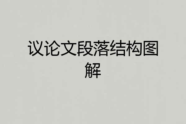 议论文段落结构图解