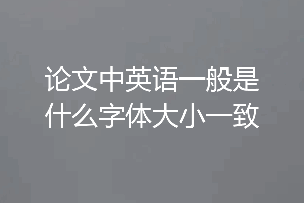 论文中英语一般是什么字体大小一致