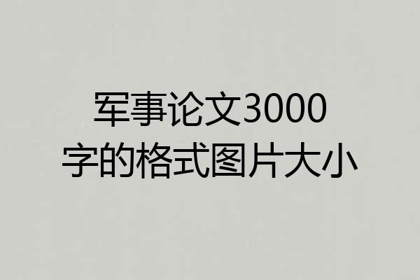 军事论文3000字的格式图片大小