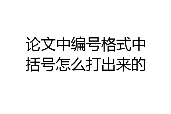 论文中编号格式中括号怎么打出来的
