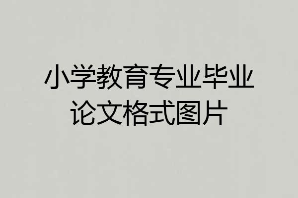 小学教育专业毕业论文格式图片