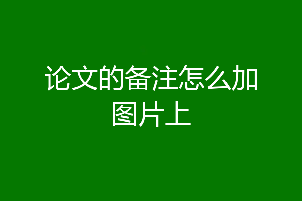 论文的备注怎么加图片上