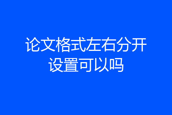 论文格式左右分开设置可以吗