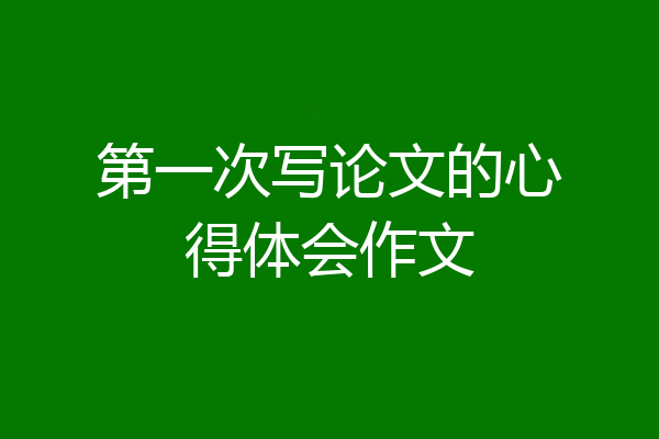 第一次写论文的心得体会作文