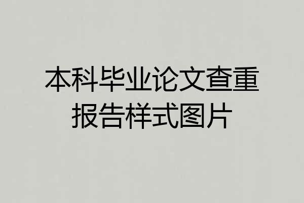 本科毕业论文查重报告样式图片