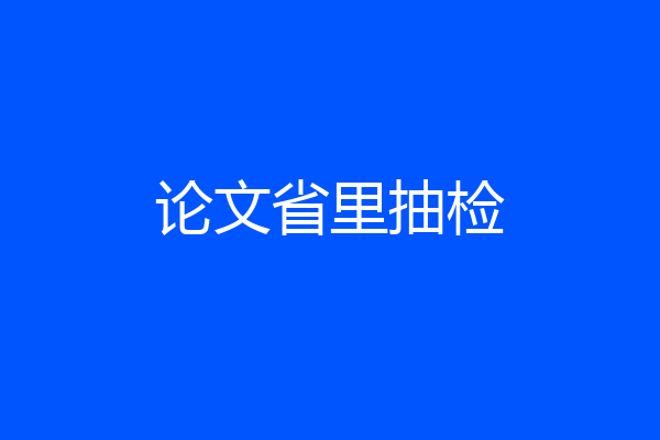 论文省里抽检