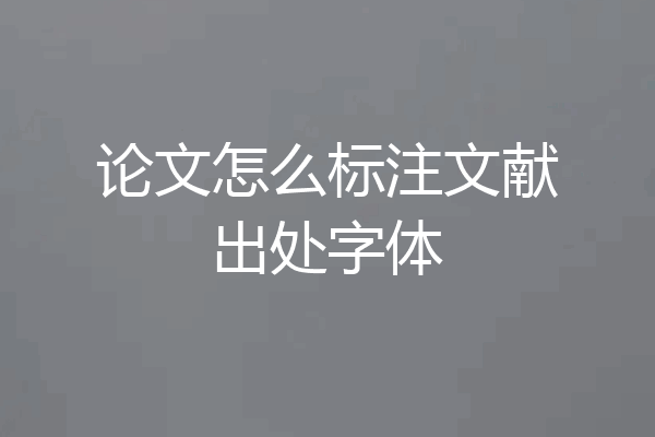 论文怎么标注文献出处字体