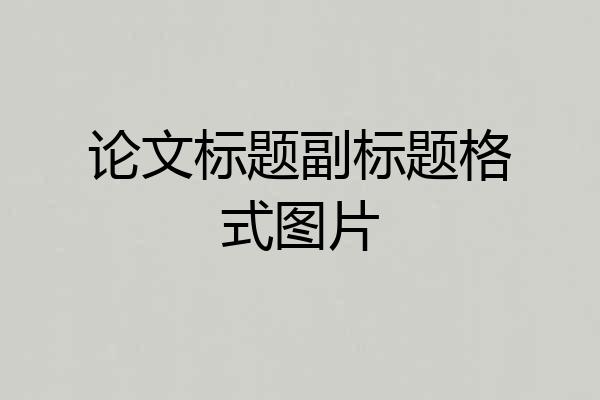 论文标题副标题格式图片