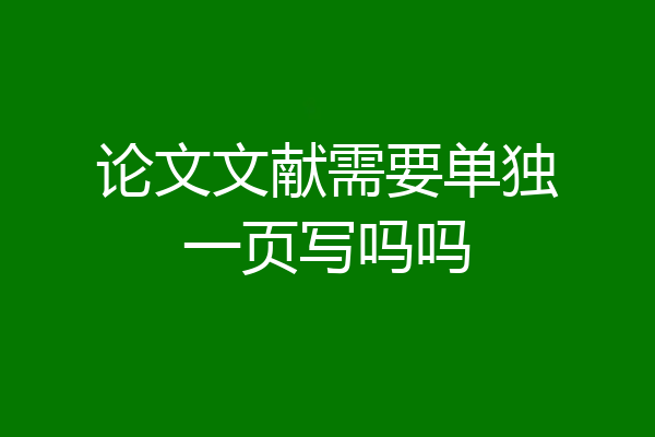 论文文献需要单独一页写吗吗