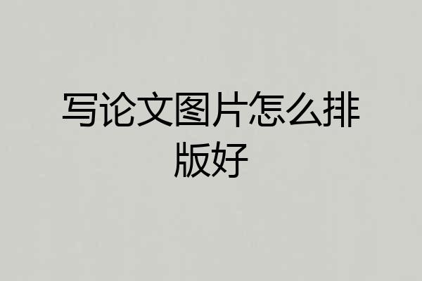 写论文图片怎么排版好