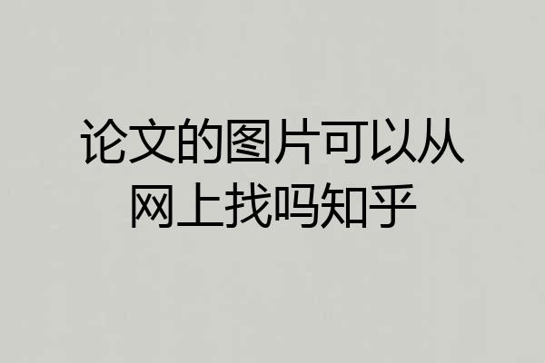 论文的图片可以从网上找吗知乎