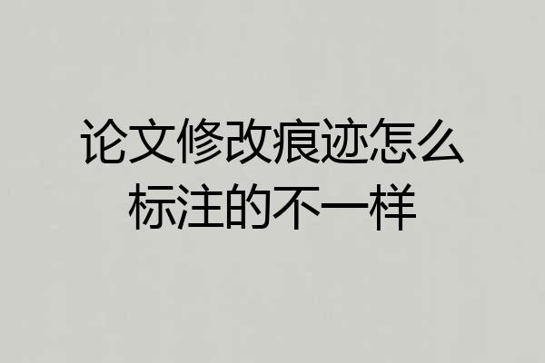 论文修改痕迹怎么标注的不一样