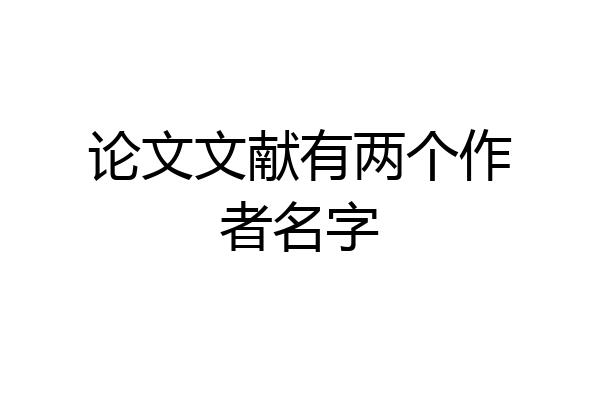 论文文献有两个作者名字