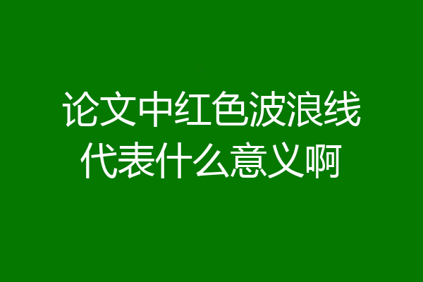 论文中红色波浪线代表什么意义啊